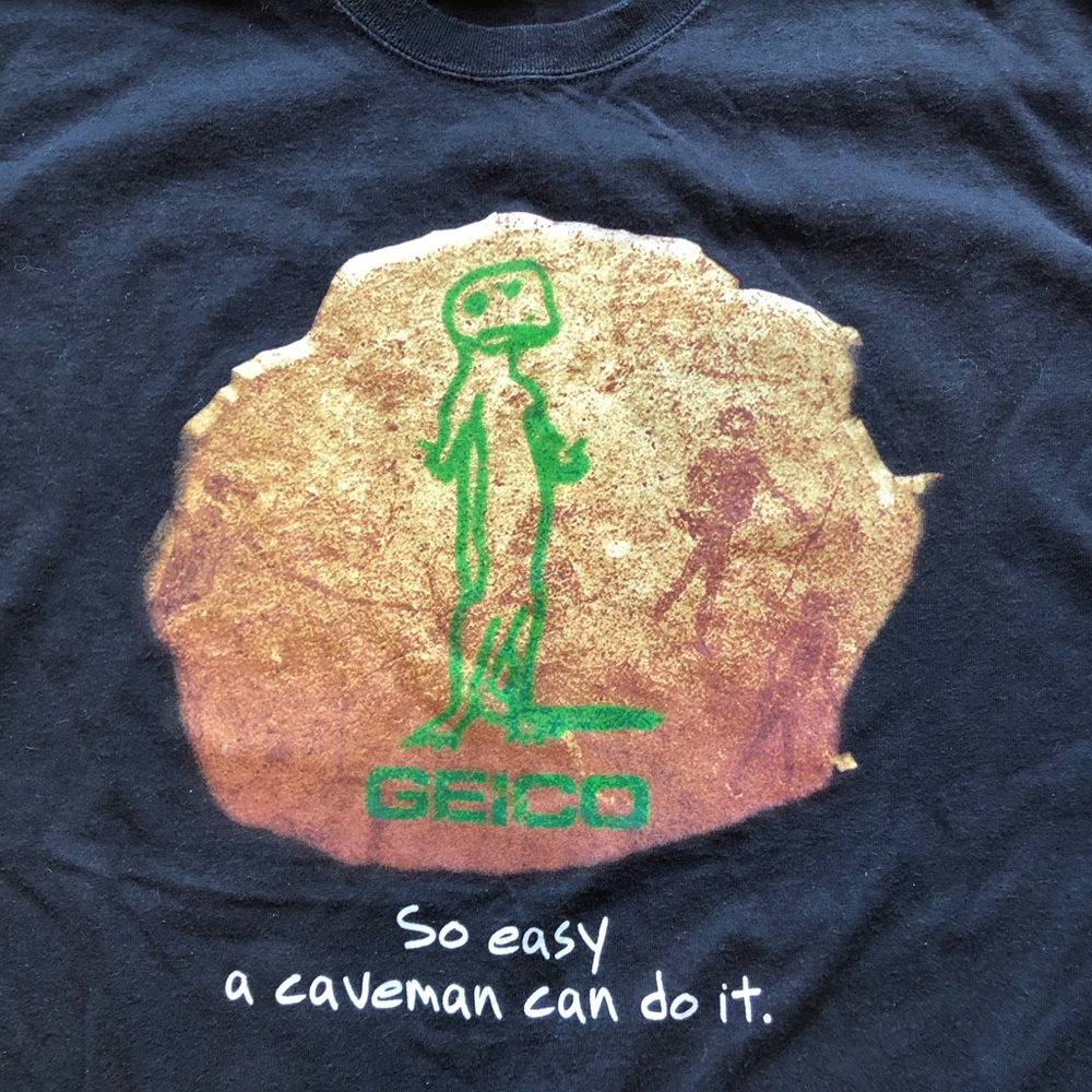Geico Caveman Adult XL T Shirt Rare